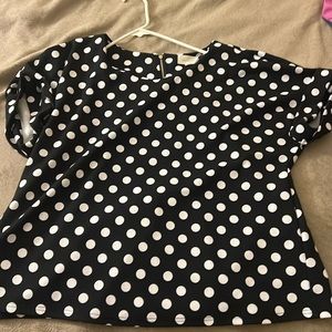Black and white polkadot shirt